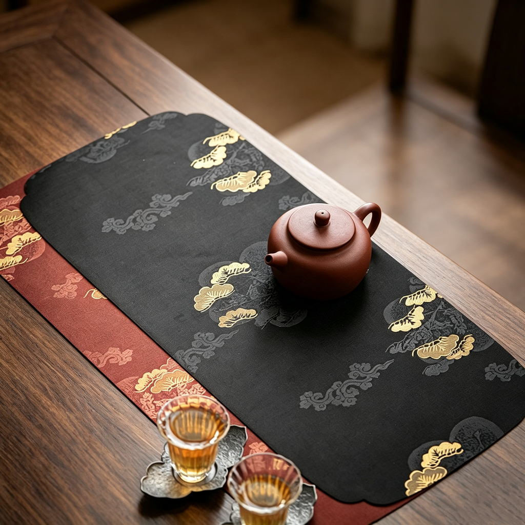 Pine Crane Brocade Absorbent Tea Mat