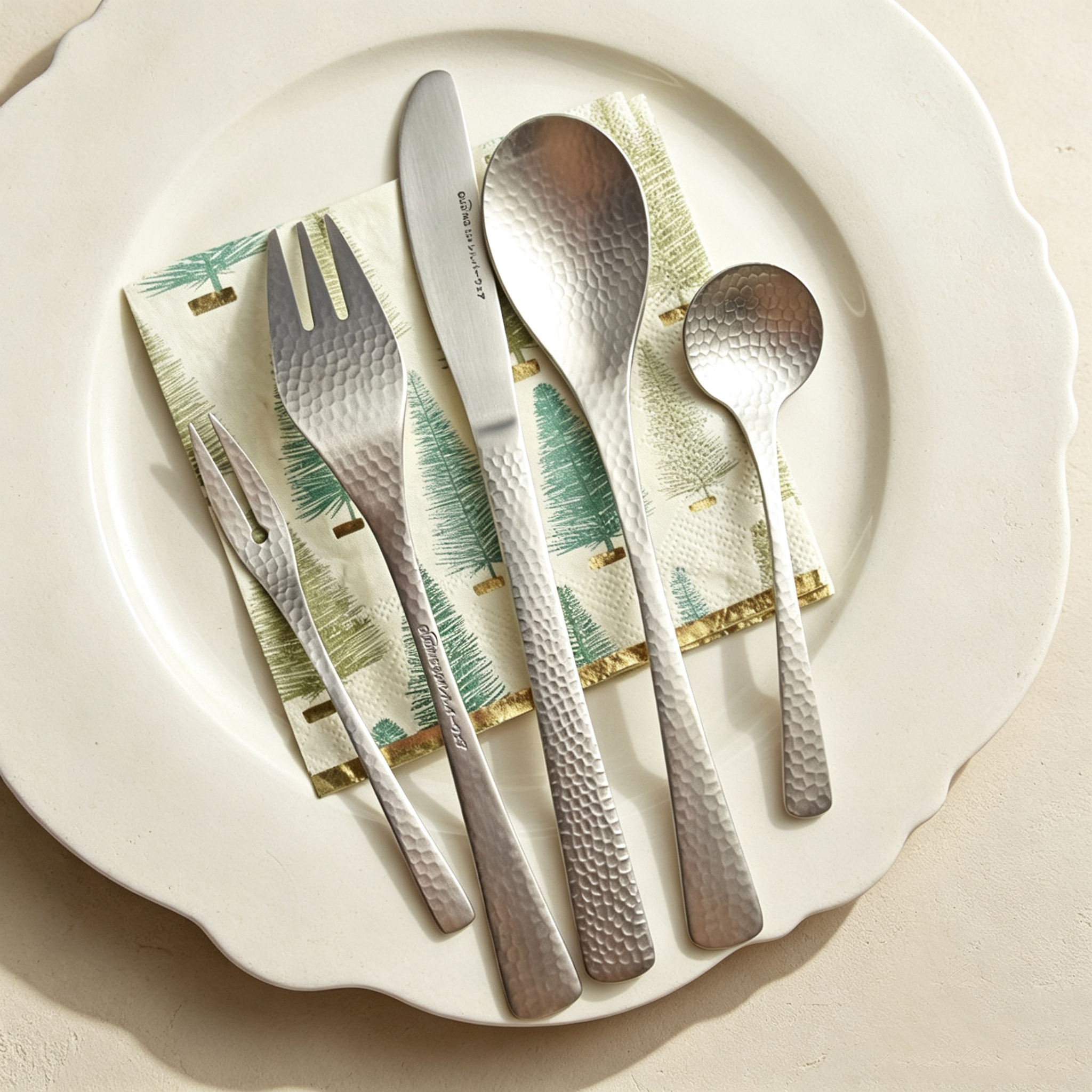Matte Hammered Luxury 304 Stainless Steel Cutlery Set